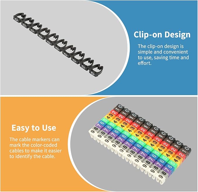 Generic Colorful Wire Number Tube Cable Marker Digital Number Label Tube (150PCS KCM-1.5MM 1.5 Square), Genericpo5i7zng8h-01
