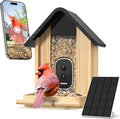 Smart Bird Feeder Camera with Solar Panel, Bamboo | 2.5K UHD, AI Identification by WLNYUGS