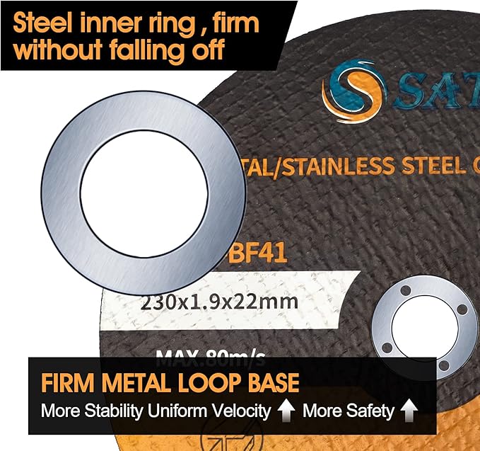 S SATC Die Grinder Cut Off Wheel 9 Inch 25PCS Cut Off Wheels Fit Angle Grinder Air Tool 9” x .075” x 7/8”