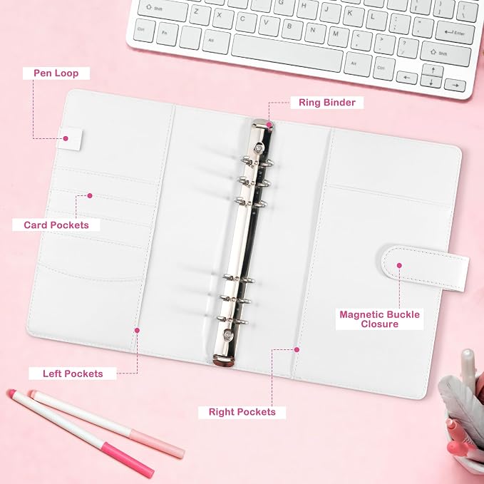 A5 Kpop Photocard Binder with 30 Pack 4-Pocket Card Pages, 6 Ring A5 Binder - Image 6