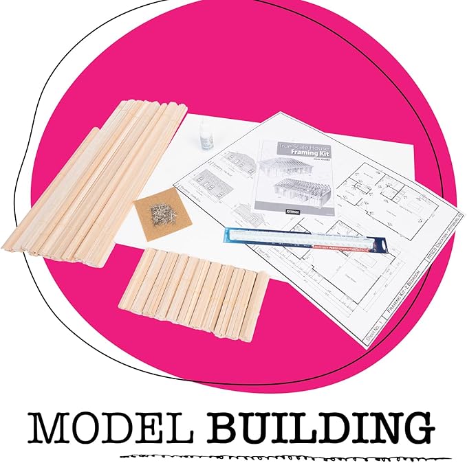 Pitsco Education True 1:16 Scale House Framing Kit | Balsa Wood Model Home | - Image 2
