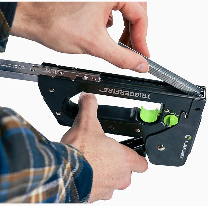 Surebonder TRIGGERFIRE Heavy Duty Narrow Crown Staple Gun with Trigger Mode - Upholstery, DIY, Wood - Uses Surebonder #4 or Arrow T50 Staples - Tool Only (5625)