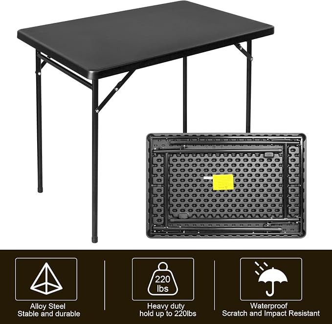 3ft Rectangular Folding Table, All-Occasion Plastic Event Table - Image 5