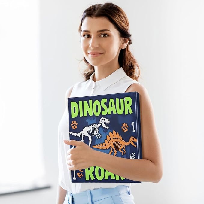 Dinosaur Roar Round Ring Binders 1.5 Inch Dragon Dino Skull 3 Ring Clipboard - Image 4