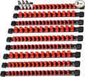AMM 9-Piece Socket Organizer, 1/2 inch, 3/8 inch and 1/4 inch Drive ABS Tools-Red Socket Holder,Heavy Duty Socket Racks, Premium Quality Socket Clip Rail Holder,The best tool trays in the garage