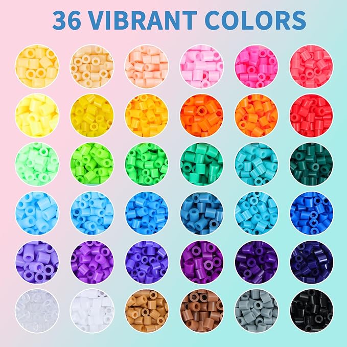Quefe 11800pcs Fuse Beads Craft Kit, 36 Colors 5mm Beads, Melting Beads Set - Image 3