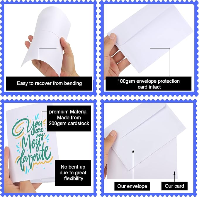 Blank Cards and Envelopes 4x6, 30 Pack White Invitation Cardstock - Image 5