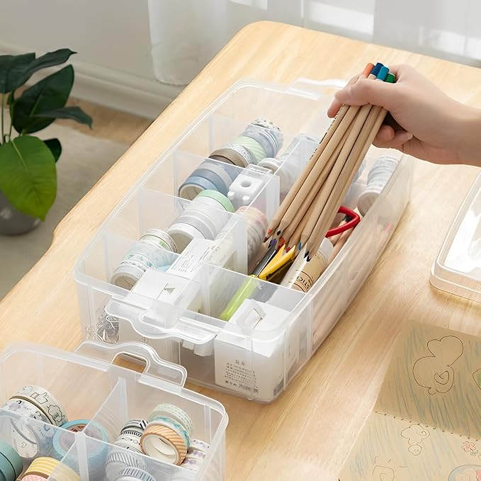 Sooyee 7 Layers Stackable Storage Container, 70 Adjustable Compartments - Image 4