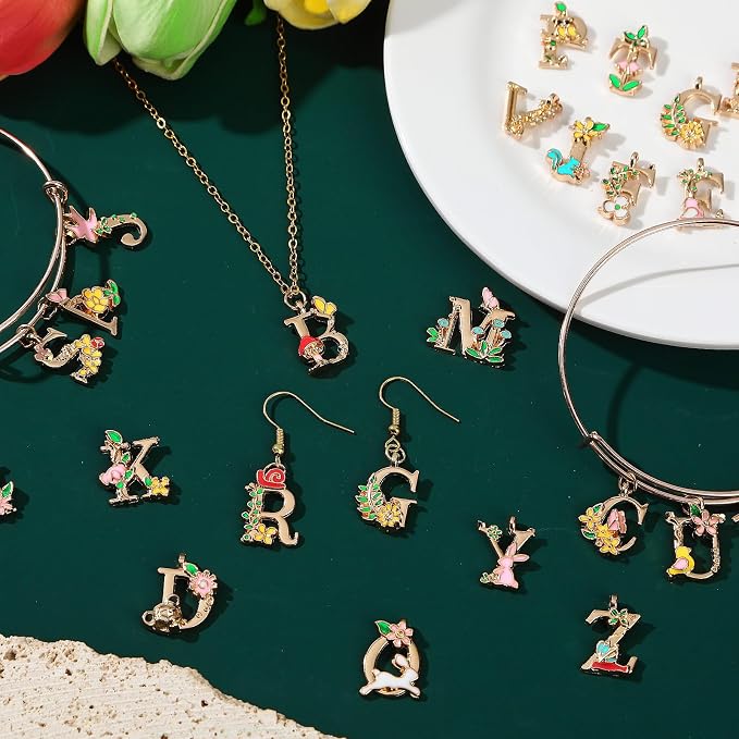 SANNIX 26Pcs Letter Charms, Initial Letter Charms - Image 4