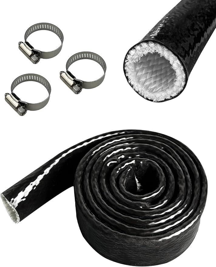 YAMAKATO 1/2" ID Heat Shielded Fire Thermo Armor Fire Sleeve Silicone Coated by YAMAKATO