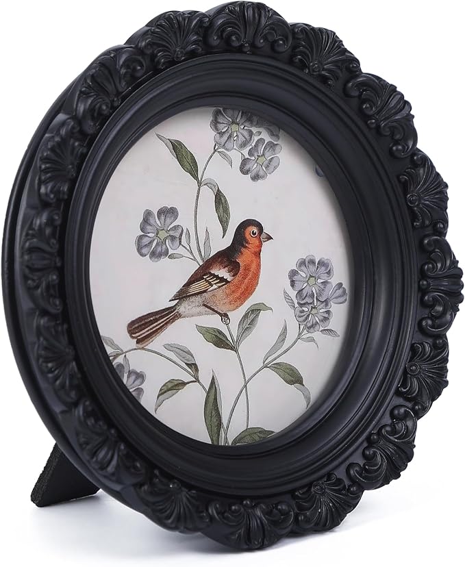Vintage Picture Frames 3x3 Round Black Antique Picture Frames - Image 7