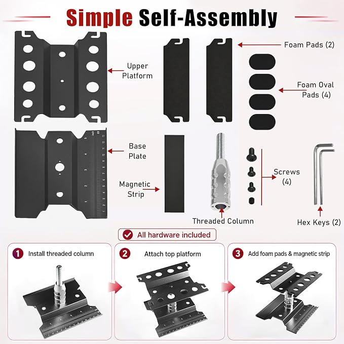 RC Car Repair Work Stand Lift Lower Adjustable Workstation Aluminum 360 Degree - Image 4