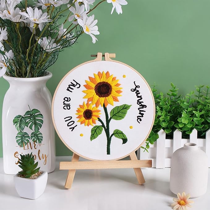 Louise Maelys 3 Sets Sunflowers Embroidery Kit - Image 6