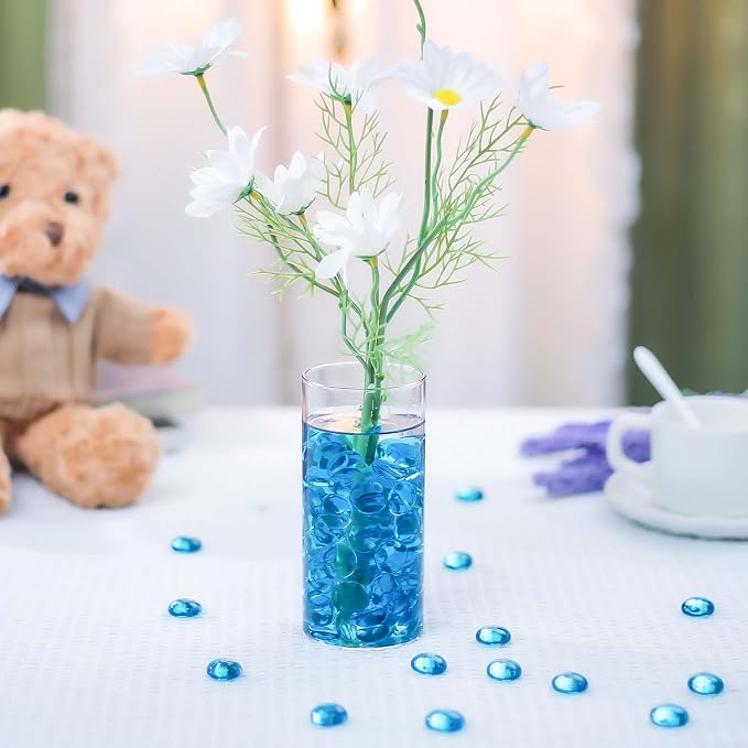 CYS EXCEL Light Blue Glass Gemstone Beads Vase Fillers Flat Marble Beads - Image 7