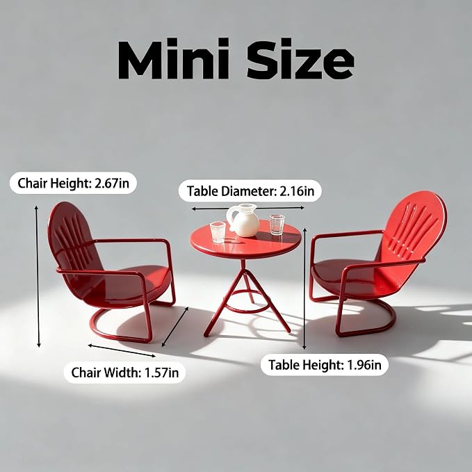 6 PCS Miniature Bistro Table & Chairs Set - Image 6