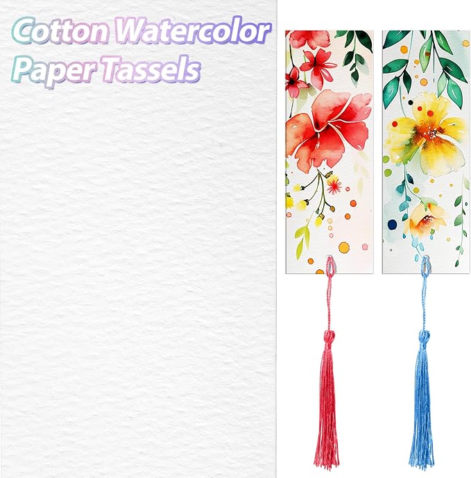 Skyygemm 200 Pcs Watercolor Paper Blank Bookmarks - Image 2