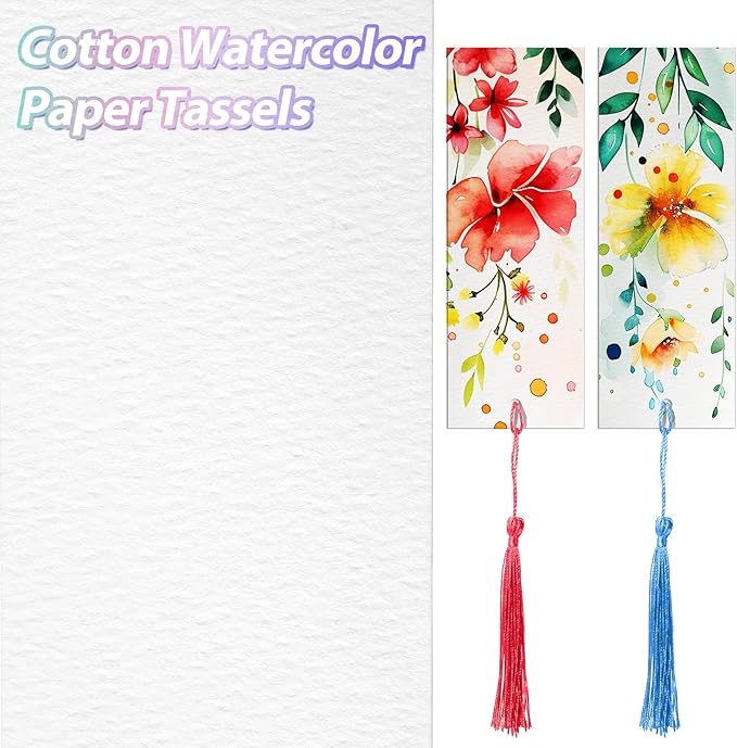 Skyygemm 100 Pcs Watercolor Paper Blank Bookmarks - Image 2