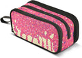 Red Ice Cream Print Pencil Case Box Boys Girls Large Pencil Pouch Zipper by BOENLE-WELCOMEYOURCOMING