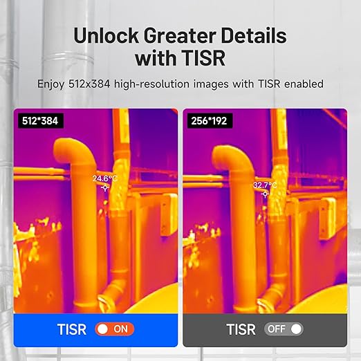 TOPDON TC001 Plus Thermal Camera for Android, 512 x 384 Super Resolution with Visual Camera, 256 x 192 IR Resolution, Dual-Lens Thermal Imaging Camera for Smartphones and Tablets, PC (not for iOS)