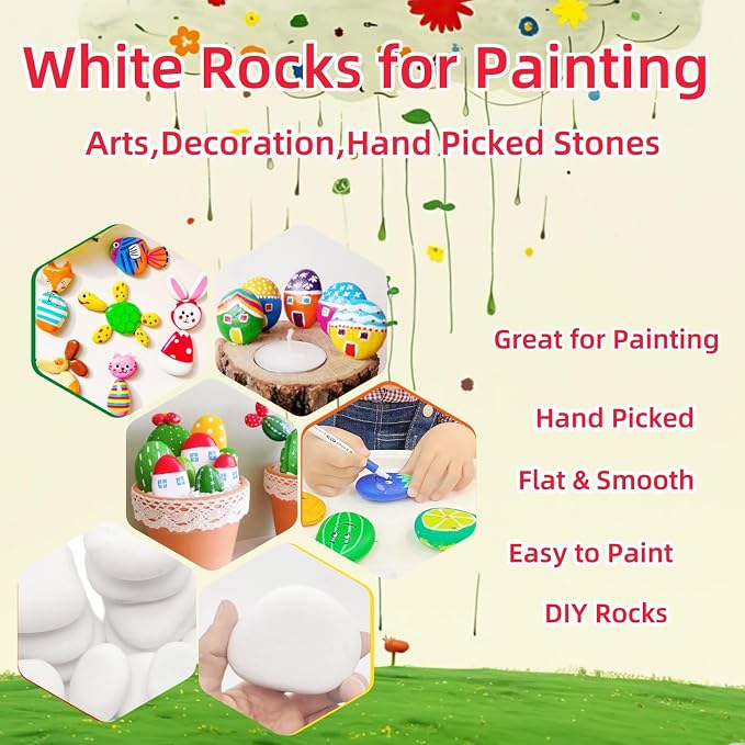 18PCS White Painting Rocks, Small Rocks - Image 3