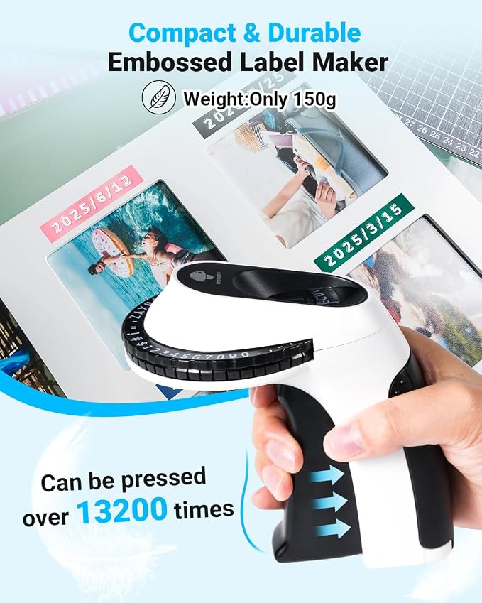 Phomemo Embossing Label Maker, Vintage Embossed Label Maker, Retro Label Makers - Image 5