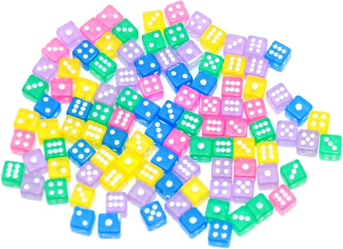 SmartDealsPro 100 Assorted D6 Mini Tiny Dice Game Dot Square Dice - Image 6