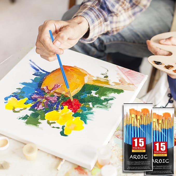 AROIC Acrylic Paint Brush Set, Small Paint Brush Kits - Image 7