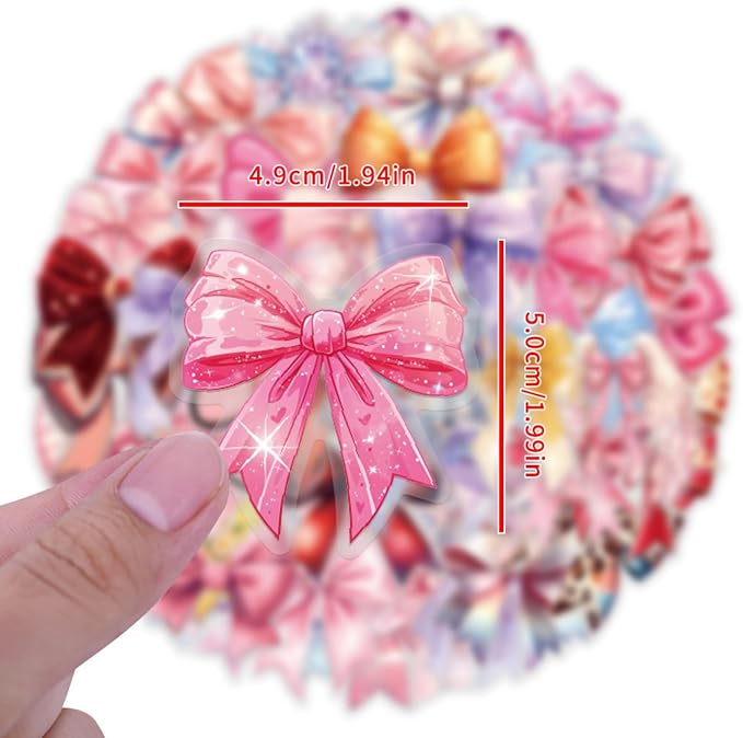 60 Pcs Clear PET Bowknot Stickers - Image 5