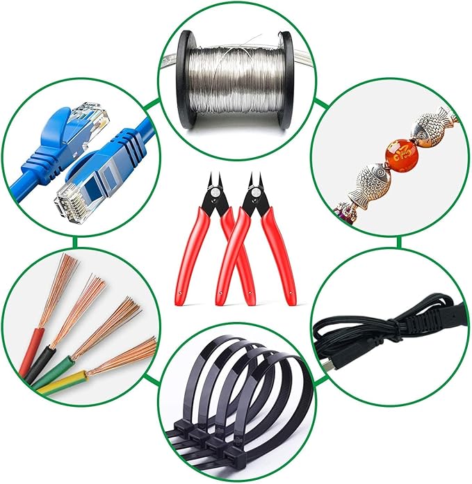BOENFU Precision Wire Cutter Zip Tie Cutters Flush Cutters Nippers Small Side Cutting Pliers for 3d Print, Plastic Models, Jewelry, Electronics, Red, 1-Pack