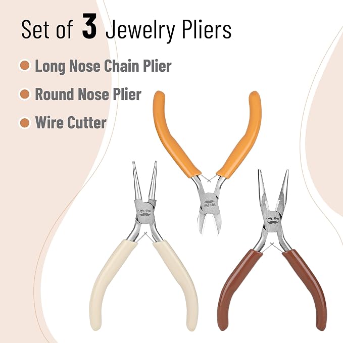 Mr. Pen- Pliers for Jewelry Making, 3 Pack, Chain Nose | Round Nose Pliers Set - Image 2