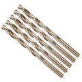 Drill Bit, #2 Cutting Diameter, 4341 HSS Gold Finish 135° Cutting Angle Number Jobber Bits - (Applications: for Drilling Soft Metal Plastic Wood), 5-Pieces