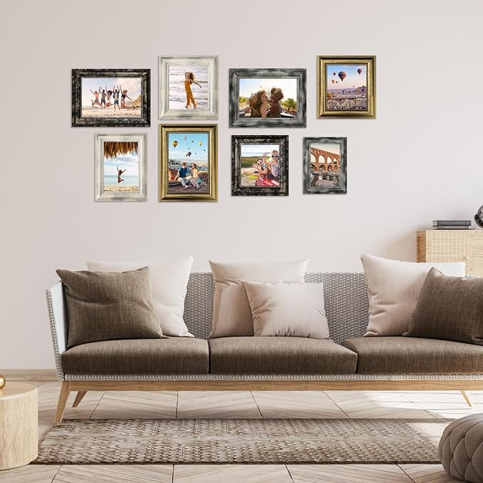 5x7 Picture Frames Set of 4- Rustic Retro Photo Frame - Image 3