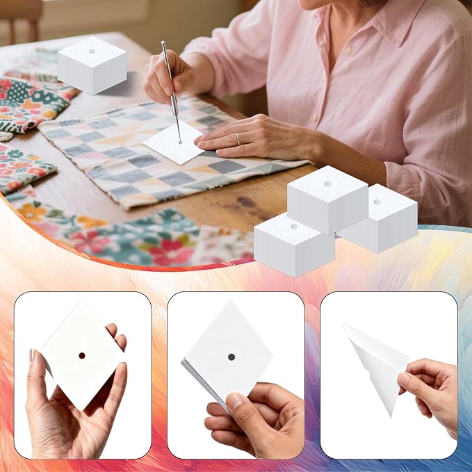 480pcs Paper Piecing Paper for Quilting Diamond 60 Degrees | (1", 1.5" and 2" - Image 3