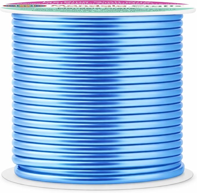 Mandala Crafts 13 Gauge Ice Blue Anodized Aluminum Craft Wire, 60 FT | Colored - Image 2