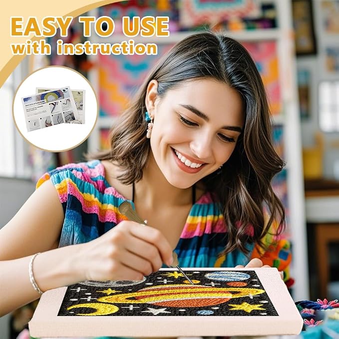 Doodlream Universe Planet DIY Punch Needle Embroidery Kit - Image 3