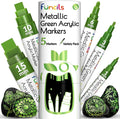 5 Metallic Acrylic Green Paint Pen by Funcils