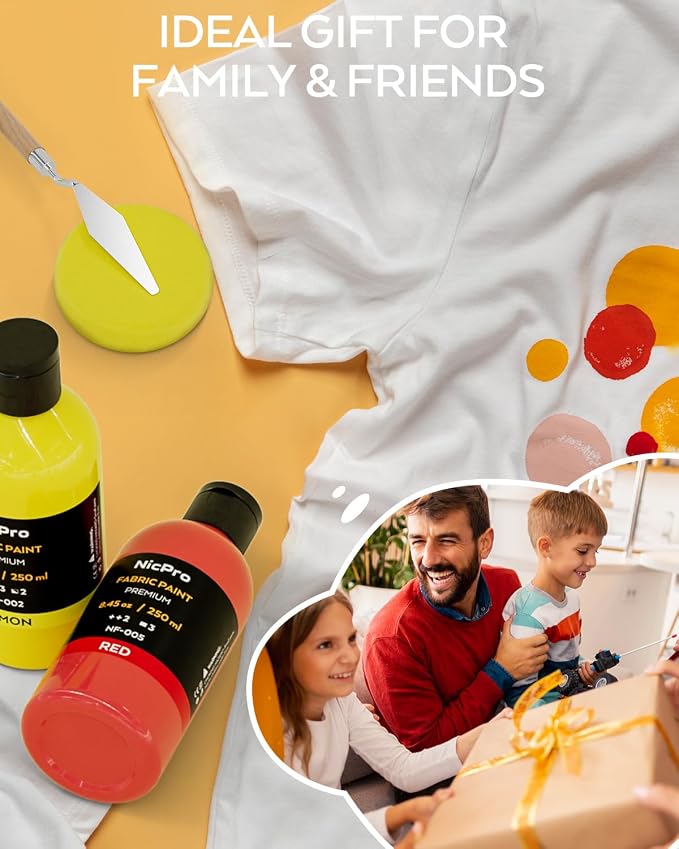 Nicpro 18 Colors Permanent Fabric Paint Soft Fabric Paint - Image 8