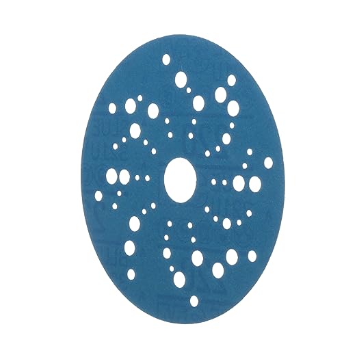 3M Hookit Blue Abrasive Discs 36162, Multi-Hole, 5 in, 220+ Grade, Pack of 50, Virtually Dust-Free, for Auto Sanding, Body Repair, Featheredging, Primer Sanding, Paint Preparation, E-Coat Sanding