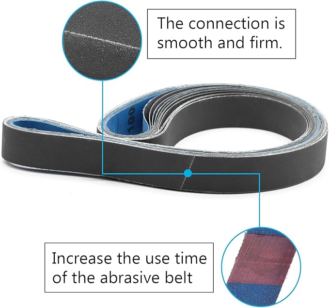 2 x 42 Inch Silicon Carbide Sanding Belts, 2x42 Knife Sharpening Belt Sander Belts 600 800 and 1000 Assorted Fine Grits,12-Pack