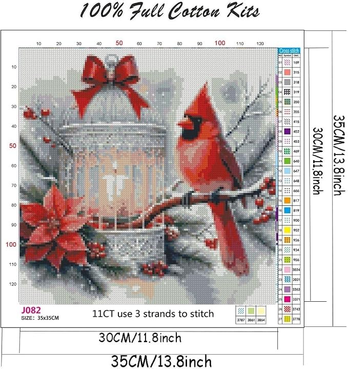 Cardinal Stamped Cross Stitch Kits - Image 2