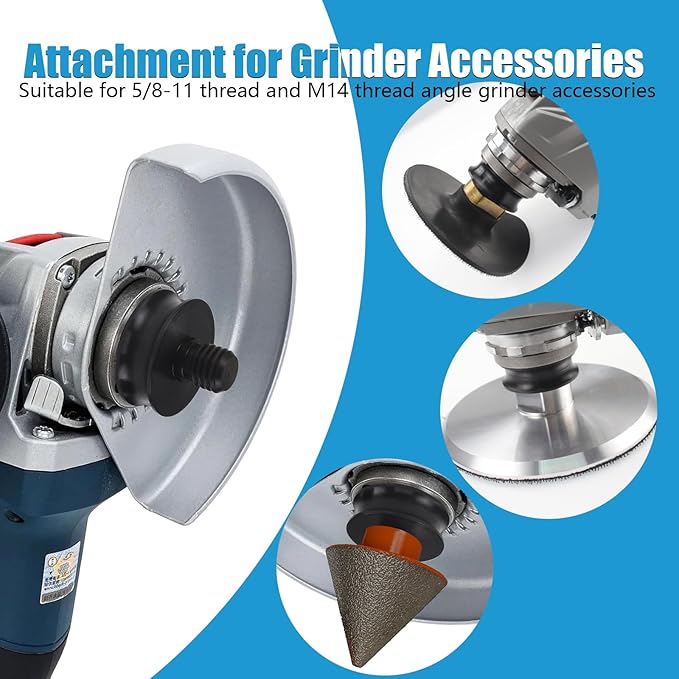 Angle Grinder Extension Shaft Set - 5/8"-11 Thread Electric Drill Conversion Collets Adapter for X-LOCK (1/8" 1/4" 3/8" 1/2" Collets 4PCS)