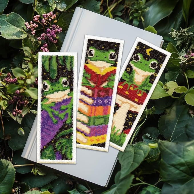 ORIGACH 6 Set Frog Cross Stitch Bookmark Kit - Image 6