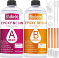 Shabebe Epoxy Resin, 64OZ Epoxy Resin Crystal Clear, Not-Yellowing No-Bubble by Shabebe%E2%80%93SealProtectLikeaPro