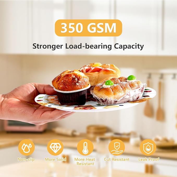96Pcs Waffle Birthday Party Decoration Breakfast Brunch Bread Food Plates and - Image 4