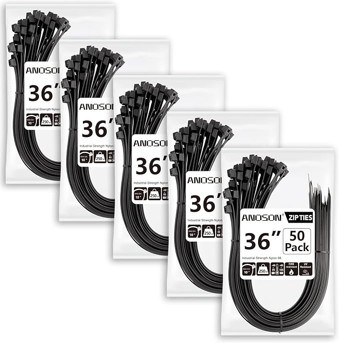 Large Zip Ties 36 inch, Long Zip Ties Heavy Duty by ANOSON