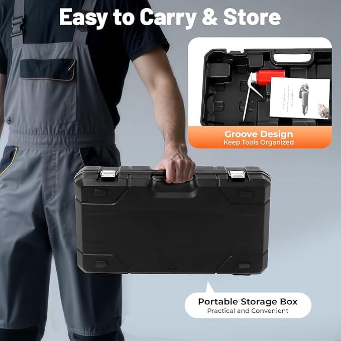 2300W Electric Pipe Threader Kit, Portable Pipe Cutter 6-Die Set (1/2" to 2") Heavy-Duty Hand-Held Power Drive Pipe Threader Machine Kit with Carrying Case for Steel/PVC/Conduit Piping, 26RPM