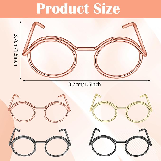 20 Pcs Doll Glasses, Mini Glasses Doll Dress Up Accessories, Mini Metal Wire - Image 2