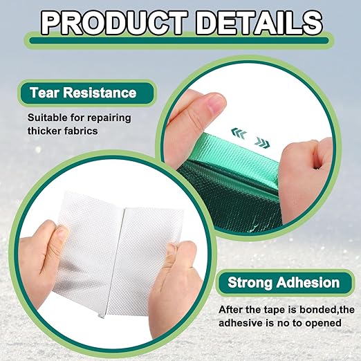 PATIKIL Awning Repair Tape 8m x 8cm Waterproof Canvas Tape High Adhesive Tear Repair Patch Kit for PVC Tarpaulin Tent Awning Fabric RV Sail Boat Cover, Green (3.15" x26.24ft)