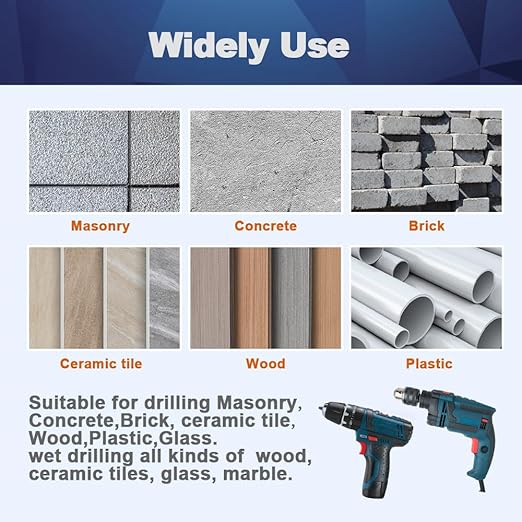 Masonry Drill Bit Set - Concrete Drill Bit Set for Glass/Brick/Plastic/Cement/Wood/Tile Hex Shank Drill Bits.