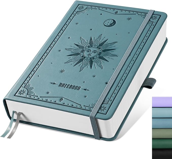 EMSHOI Graph Grid Journal Notebook, 320 Pages, A5 Size | Leather Hardcover by EMSHOI